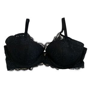 Victoria's Secret Very Sexy Plunge Lace Bra - Black 38DD With Extender Piece